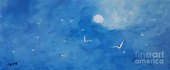 Birds Art Print featuring the painting Morning Flight by Fred Wilson