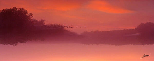 Nature Art Print featuring the photograph Morning on the River by Phil Jensen