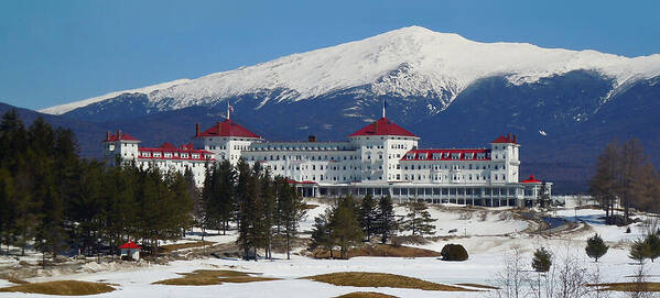 Landscape Art Print featuring the photograph Mount Washington Hotel in early spring by Nancy Griswold
