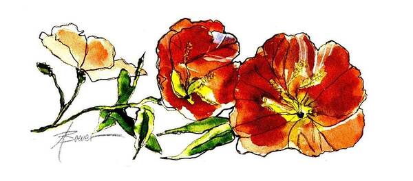 Flowers Art Print featuring the painting Natural Beauty by Adele Bower