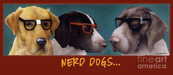 Will Bullas Art Print featuring the painting Nerd Dogs... by Will Bullas