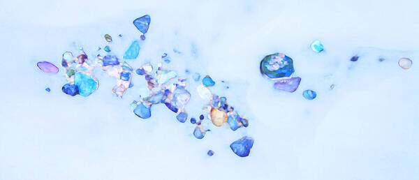 Theresa Tahara Art Print featuring the photograph Snow Pebbles Abstract by Theresa Tahara
