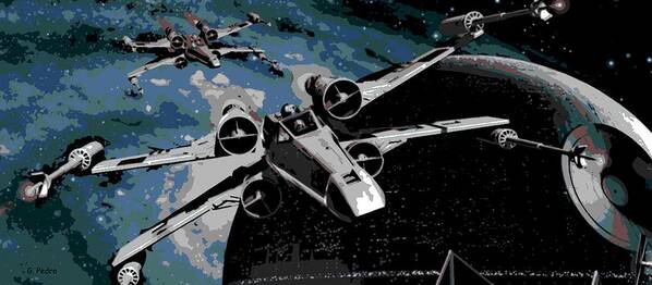 X Wing Fighter Art Print featuring the digital art Space by George Pedro