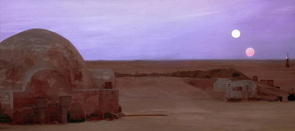 Tatooine Art Print featuring the digital art Tatooine Sunset by Mitch Boyce
