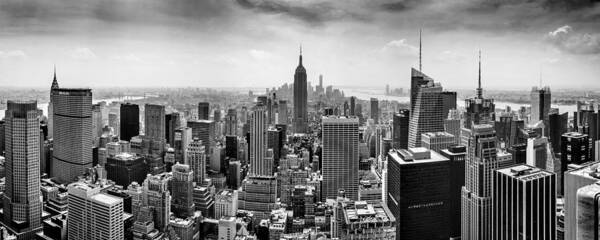 New York Art Print featuring the photograph New York City Skyline BW by Az Jackson