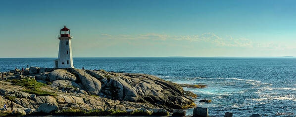 Peggys Cove Art Print featuring the photograph The Iconic Lighthouse at Peggys Cove by Ken Morris