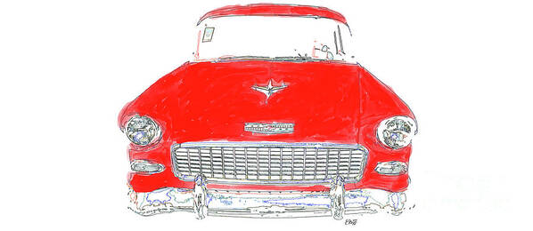 Mug Art Print featuring the painting Vintage Chevy Painting Mug by Edward Fielding
