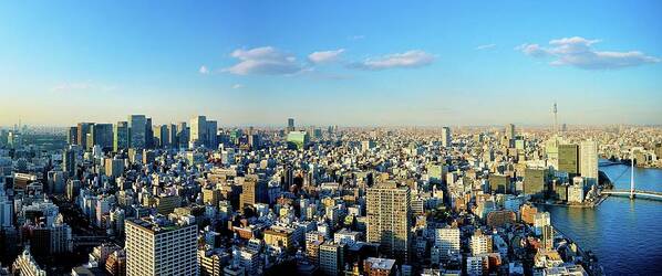 Downtown District Art Print featuring the photograph Tokyo Downtown Panorama #2 by Vladimir Zakharov