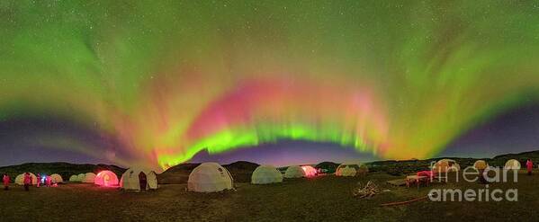 Arctic Art Print featuring the photograph Aurora Over Qaleraliq Camp by Juan Carlos Casado (starryearth.com) / Science Photo Library