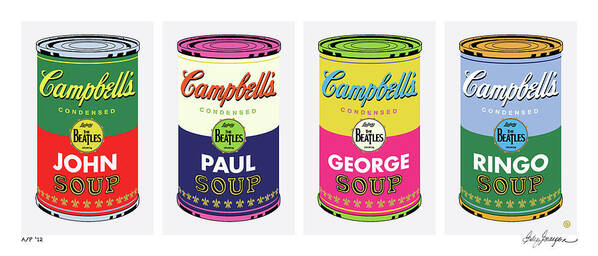 Vector Art Print featuring the painting Beatle Soup Cans by Gary Grayson