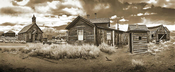 Bodie Art Print featuring the photograph BODIE GHOST TOWN, SEPIA California by Don Schimmel