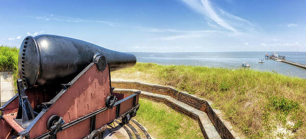 Cannon Art Print featuring the photograph Cannon Atop Fort Massachusetts by Susan Rissi Tregoning