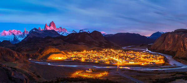 Landscape Art Print featuring the photograph El Chalten In Dawn by Dianne Mao