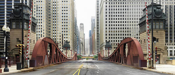 Panoramic Art Print featuring the photograph Lasalle, Urban Landscape, Chicago by Photo By John Crouch