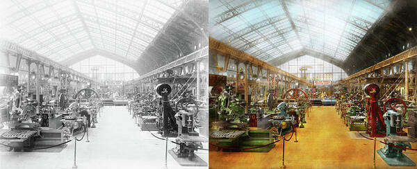 Machinist Art Print featuring the photograph Machinist - It's milling time 1889 - Side by Side by Mike Savad