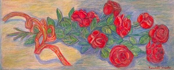 Rose Art Print featuring the painting Rose Bouquet by Kendall Kessler