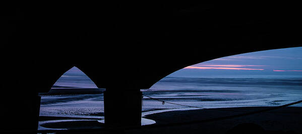 Abstract Art Print featuring the photograph Under the bridge to the ocean by Local Snaps Photography