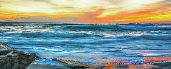 Colorful Art Print featuring the photograph Wind N Sea Sunset Flow by Local Snaps Photography