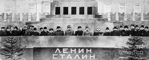 Mourner Art Print featuring the photograph World Communist Leaders At Lenins Grave by Bettmann
