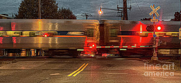 Gaithersburg Art Print featuring the photograph Commuter Train at Grade Crossing #2 by Thomas Marchessault