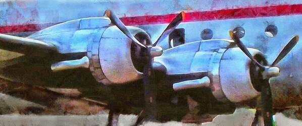 Airplane Art Print featuring the mixed media Old Prop by Christopher Reed