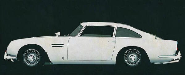  1950 Art Print featuring the painting Aston martin DB5 side view by Jan Keteleer