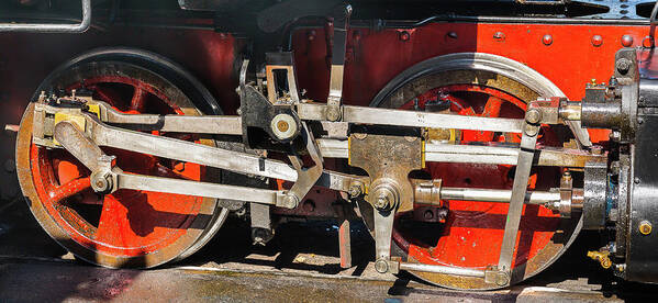 Locomotive Art Print featuring the photograph Details of an old steam locomotive - 01 by Paul MAURICE