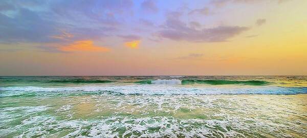 Gulf Of Mexico Art Print featuring the photograph Golden Hour On The Beach by Ally White