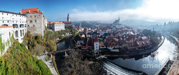 Czech Republic Art Print featuring the photograph Historic City Of Cesky Krumlov In The Czech Republic In Europe by Andreas Berthold