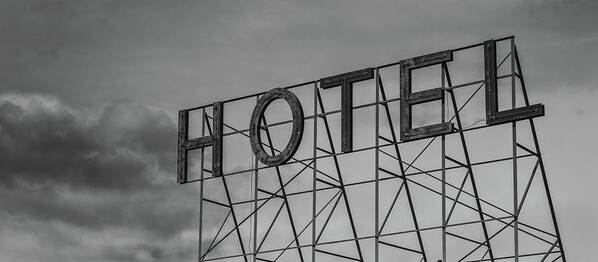 B&w Art Print featuring the photograph Hotel by Mike Schaffner