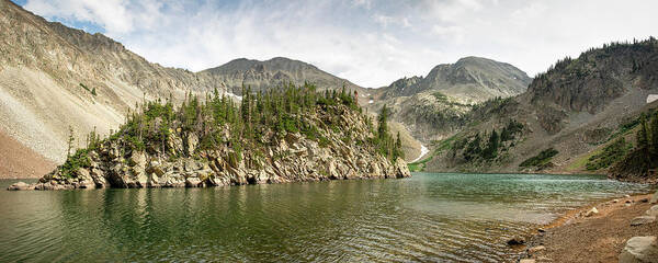 Lake Agnes Art Print featuring the photograph Lake Agnes Panorama by Aaron Spong