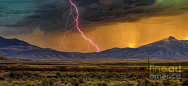 Landscape Art Print featuring the photograph Landscape USA Artistic Lightning by Chuck Kuhn