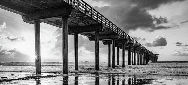 Landscape Art Print featuring the photograph Scripp's Pier, Setting Sun by Local Snaps Photography