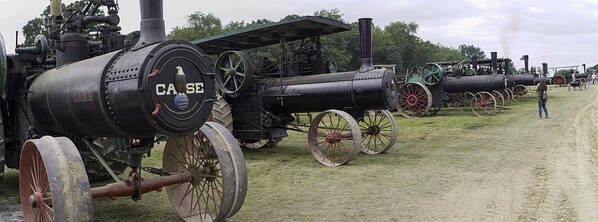 Steam Engine Art Print featuring the photograph Antique Tractors by Tim Mulholland