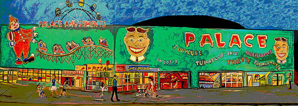 Asbury Park Palace Art Print featuring the painting Dreams of the Palace by Patricia Arroyo