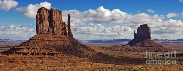 Monument Valley Art Print featuring the photograph East and West Mittens by Jerry Fornarotto
