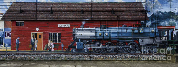 Train Art Print featuring the photograph Train Station Sultan Washington 2 by Bob Christopher