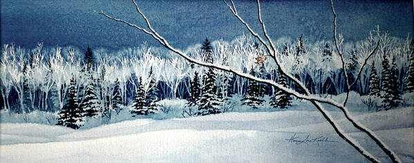 Winter Art Print featuring the painting Frosty Forest Valley by Hanne Lore Koehler