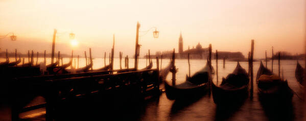 Photography Art Print featuring the photograph Gondolas San Giorgio Maggiore Venice by Panoramic Images