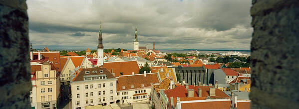 Photography Art Print featuring the photograph Houses In A Town, Tallinn, Estonia by Panoramic Images