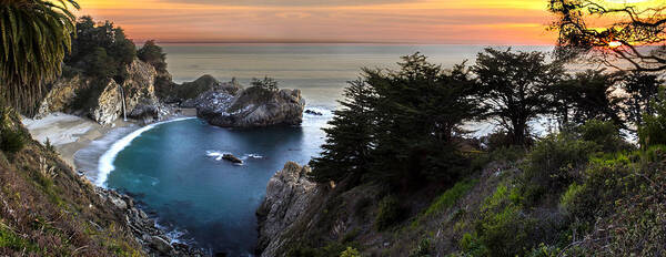 Mcway Falls Art Print featuring the photograph Mcway Falls Sunset by Brad Scott
