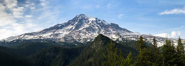 Climate Change Art Print featuring the photograph Mount Rainier Panorama by Michael Russell