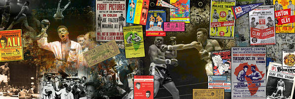 Muhammad Ali Art Print featuring the photograph Muhammad Ali Panoramic by Retro Images Archive