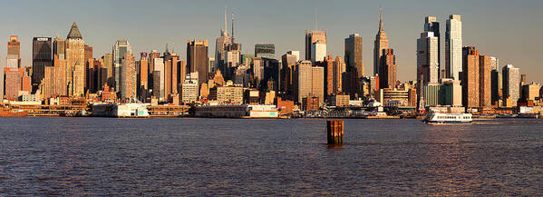 Best New York Skyline Art Print featuring the photograph New York Skyline Panorama from NJ by Mitchell R Grosky