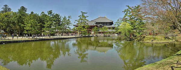 Photography Art Print featuring the photograph Pond At Todai-ji Temple, Nara, Nara by Panoramic Images