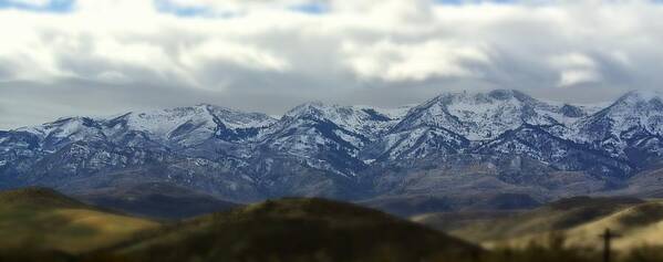 Mountain Snow Grass Nature Landscape Art Print featuring the photograph Snow Peaks by Eric Burchett