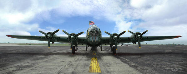 B-17 Art Print featuring the photograph The B17 Flying Fortress by Rod Seel
