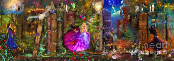 Fantasy Art Print featuring the digital art The Princesses by MGL Meiklejohn Graphics Licensing