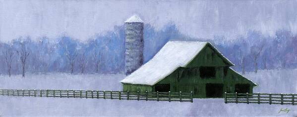 Barn Art Print featuring the painting Turner Barn in Brentwood by Janet King