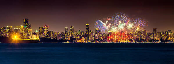 Fireworks Art Print featuring the photograph Vancouver Celebration of Light Fireworks 2013 - Day 2 by Alexis Birkill